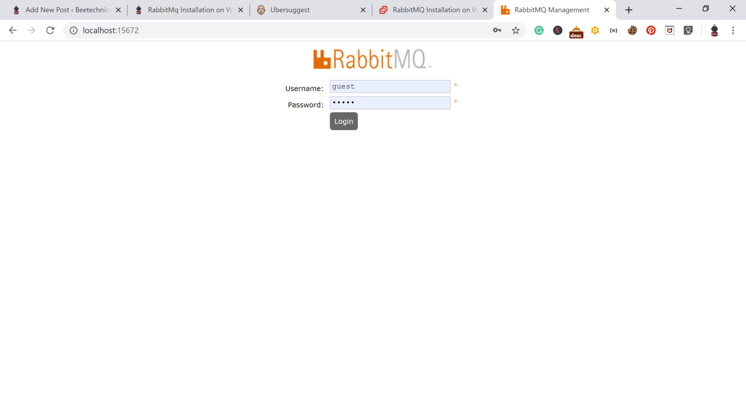 Настройка кластера rabbitmq в windows