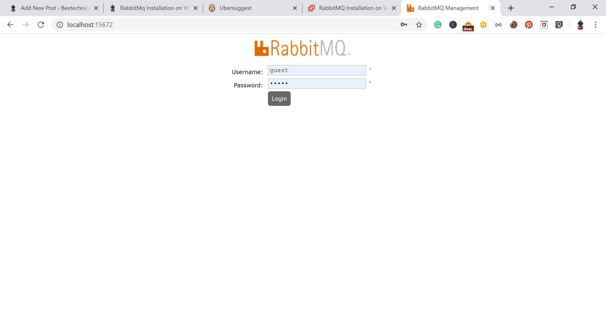 Как установить rabbitmq на windows