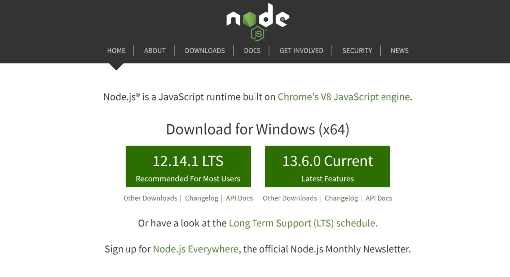 how to use node js windows