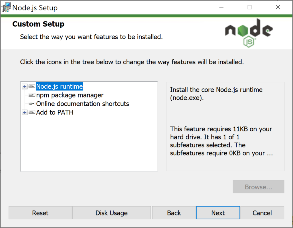 upgrade node js windows 10