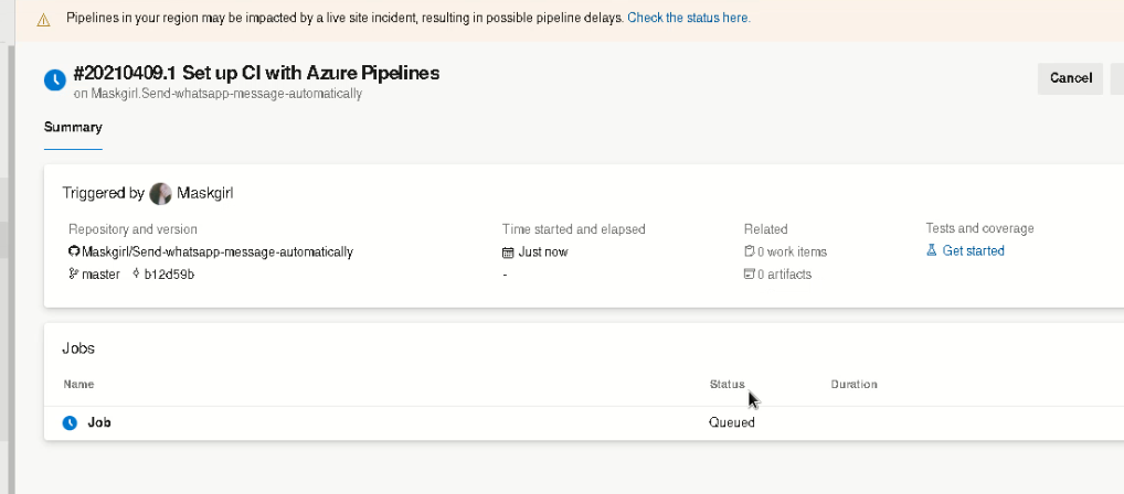 Azure DevOps Jobs in Queue